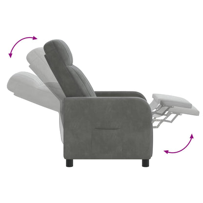 Relaxfauteuil Donkergrijs fluweel