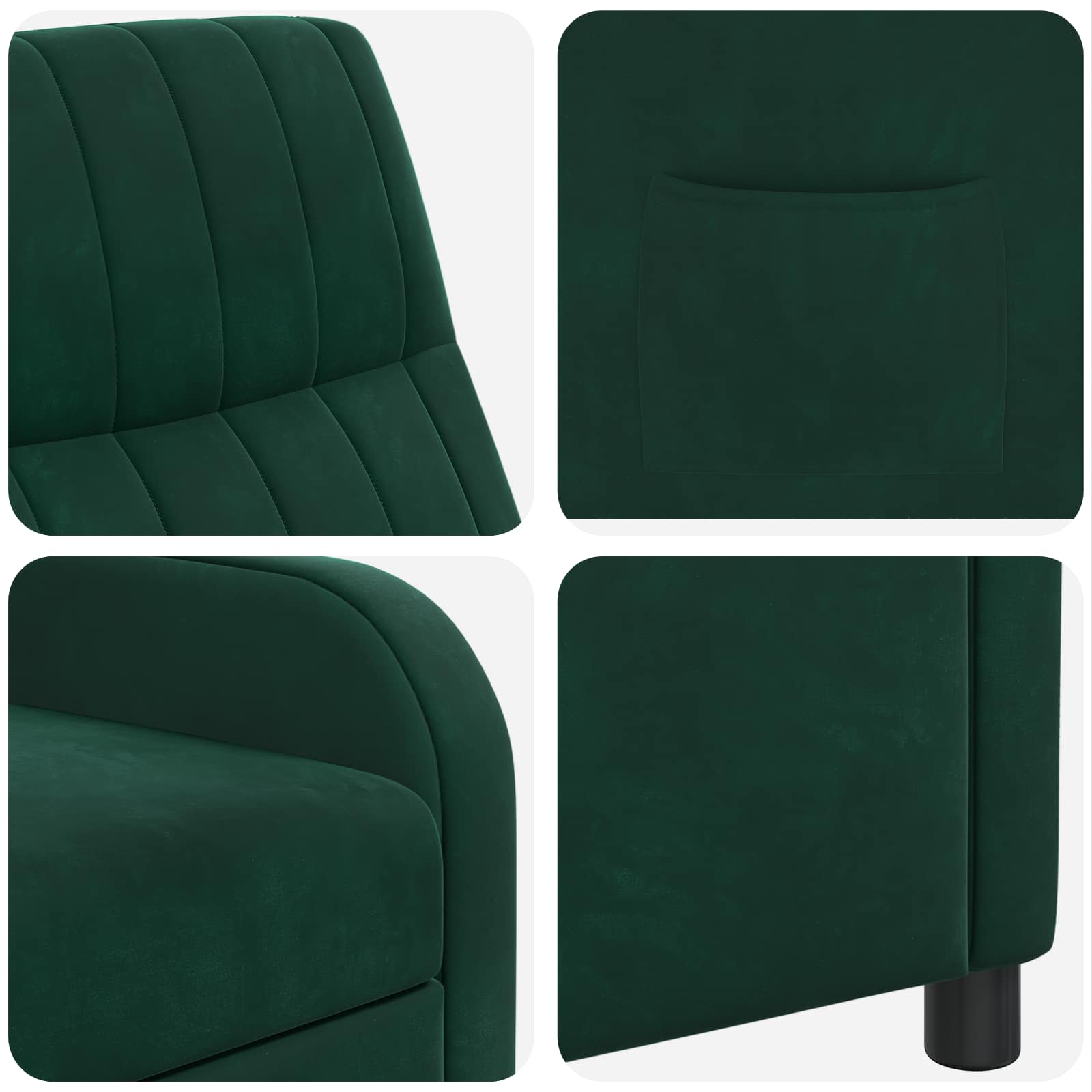 Relaxfauteuil Donkergroen fluweel