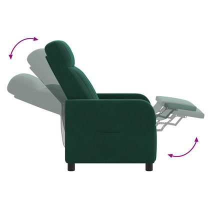 Relaxfauteuil Donkergroen fluweel