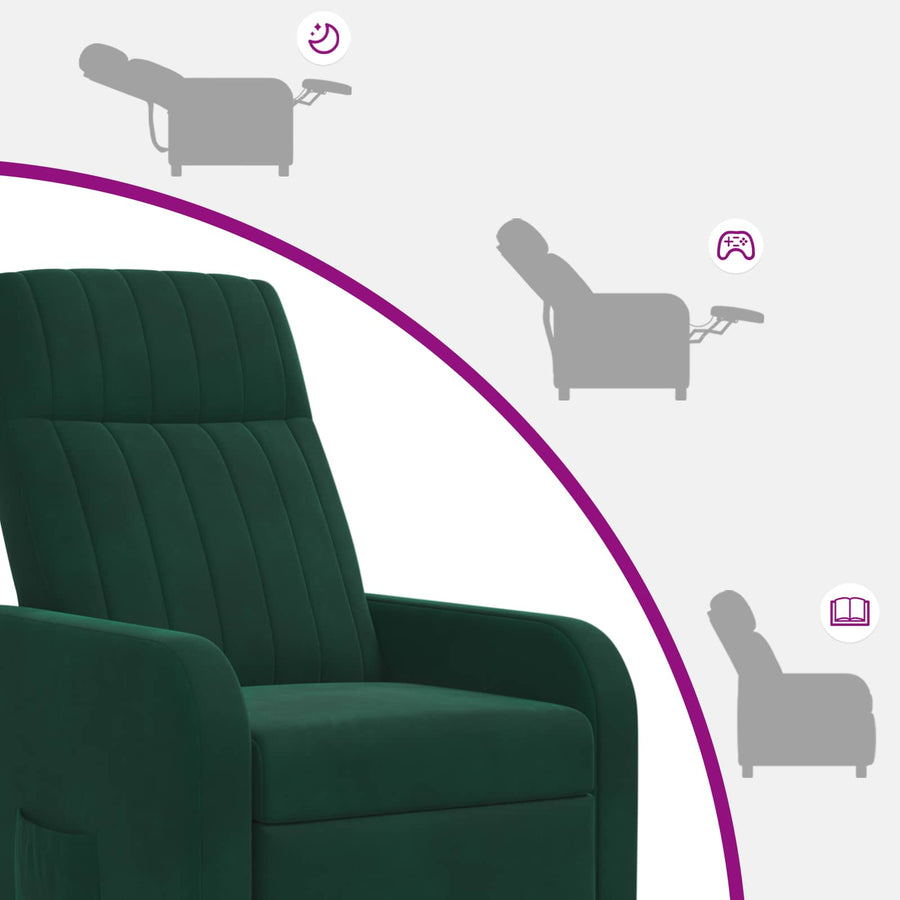 Relaxfauteuil Donkergroen fluweel