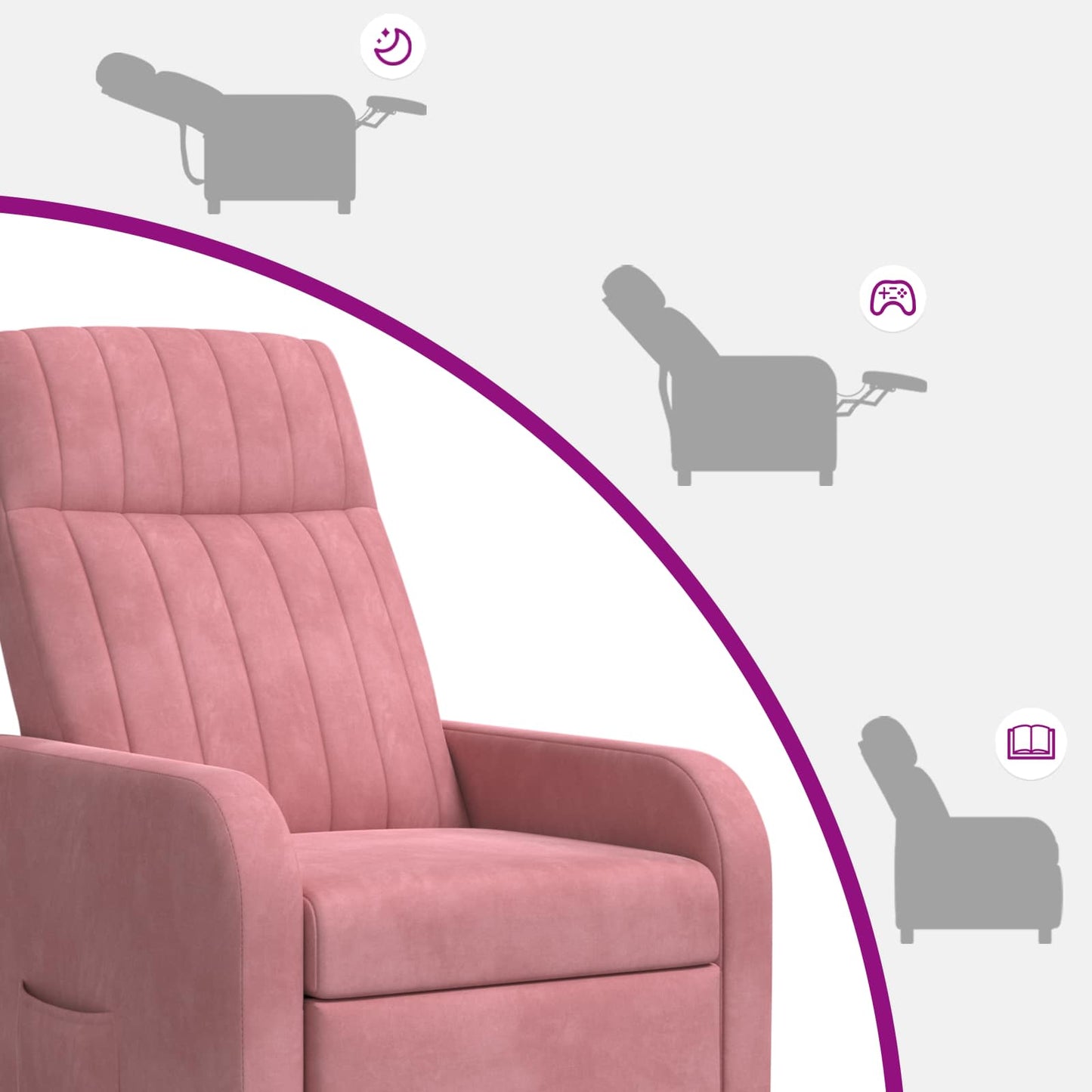 Relaxfauteuil Roze fluweel