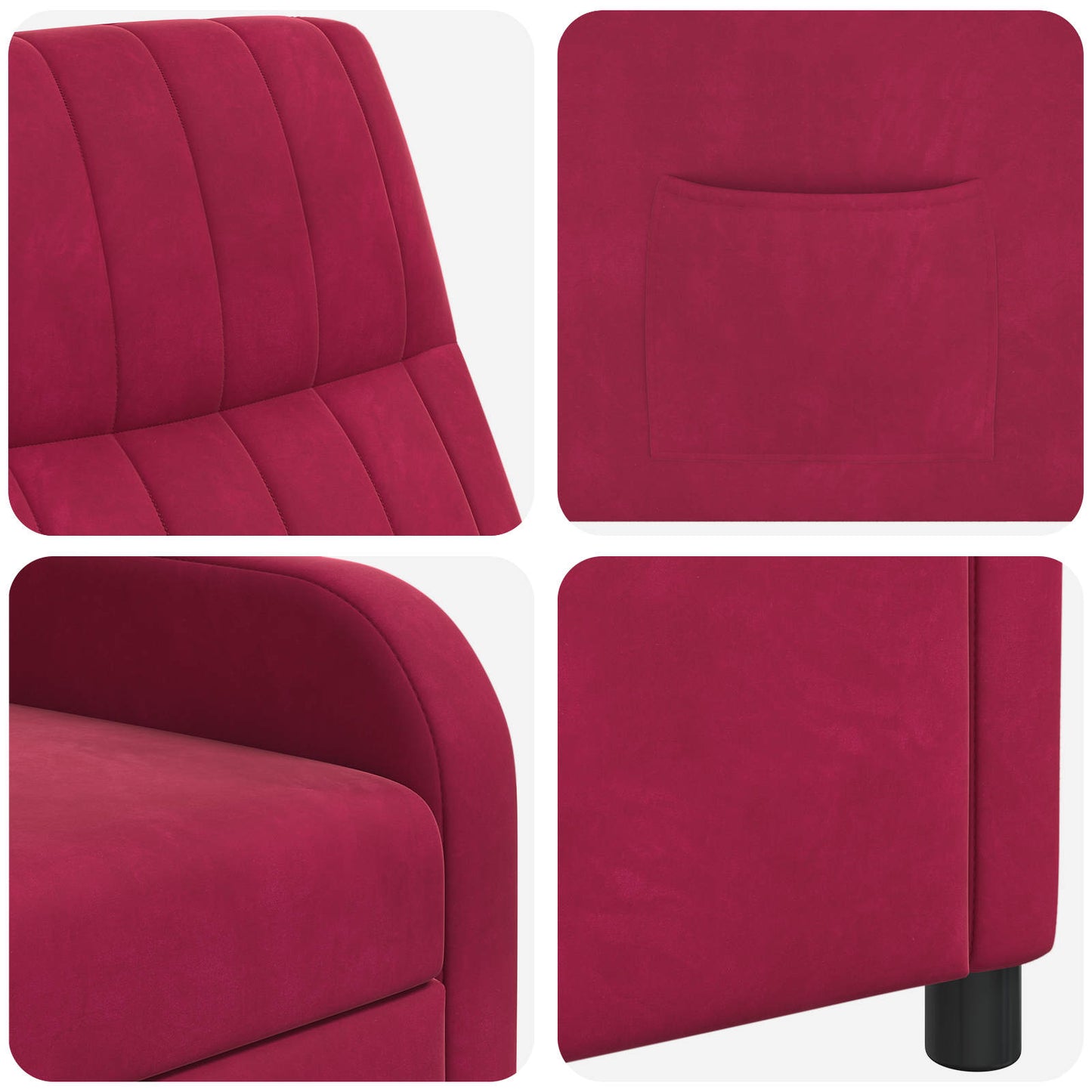 Relaxfauteuil Wijnrood fluweel