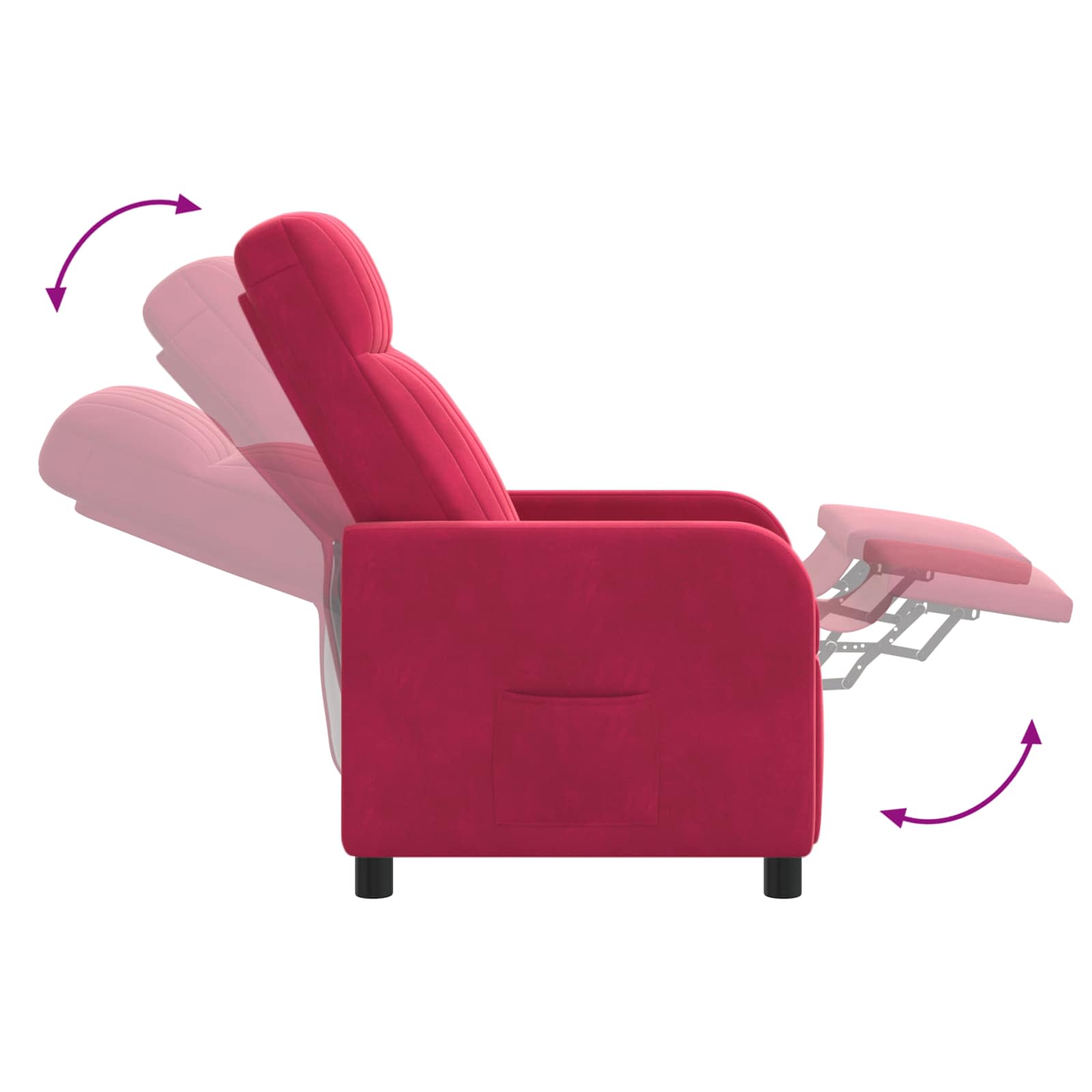 Relaxfauteuil Wijnrood fluweel
