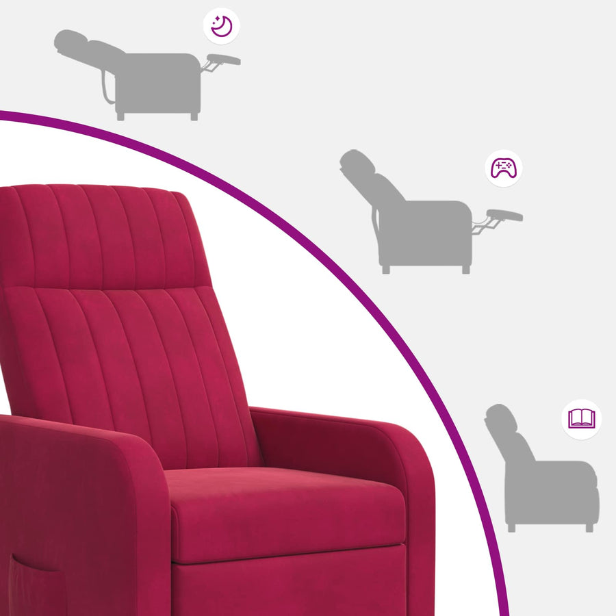 Relaxfauteuil Wijnrood fluweel