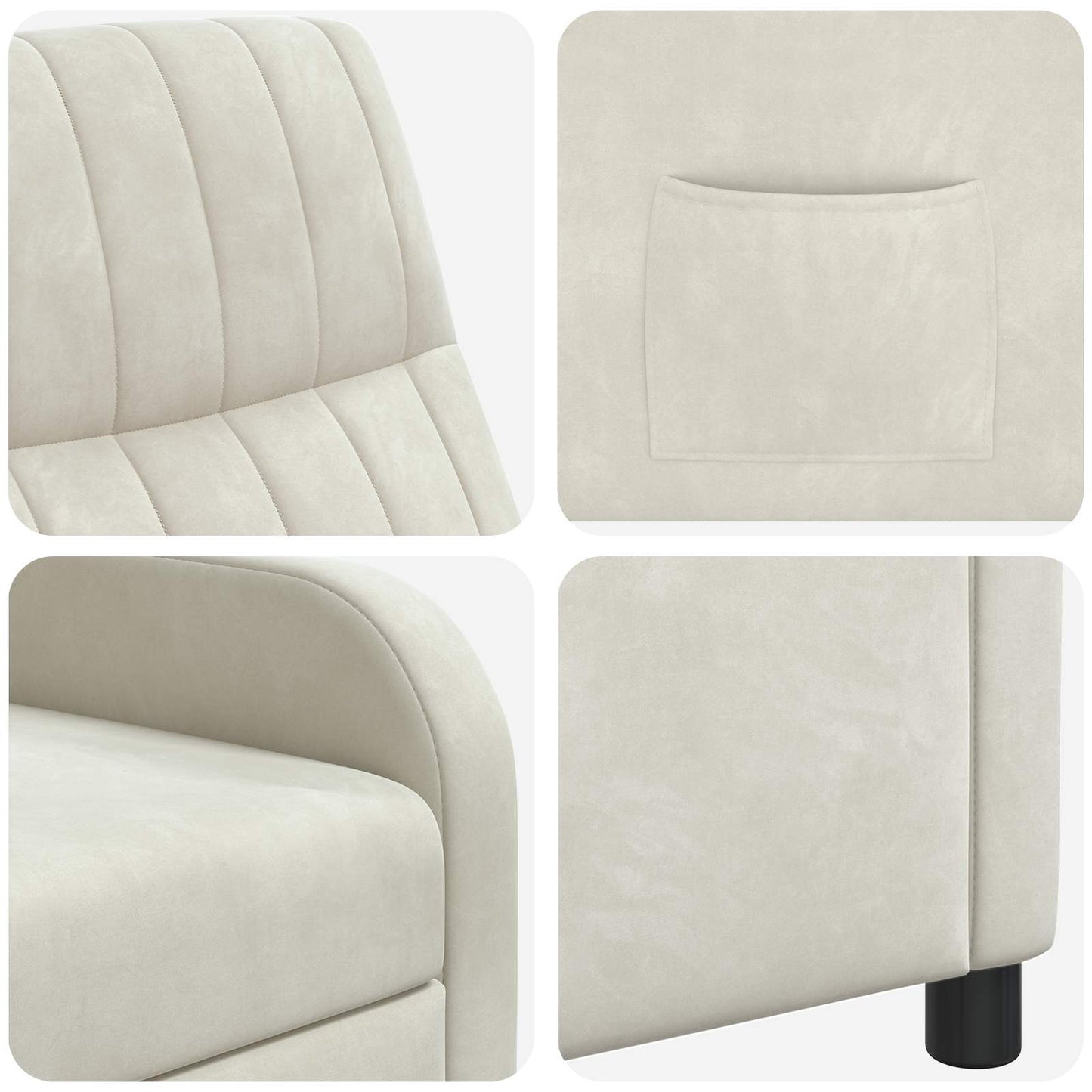 Relaxfauteuil Crèmekleurig fluweel