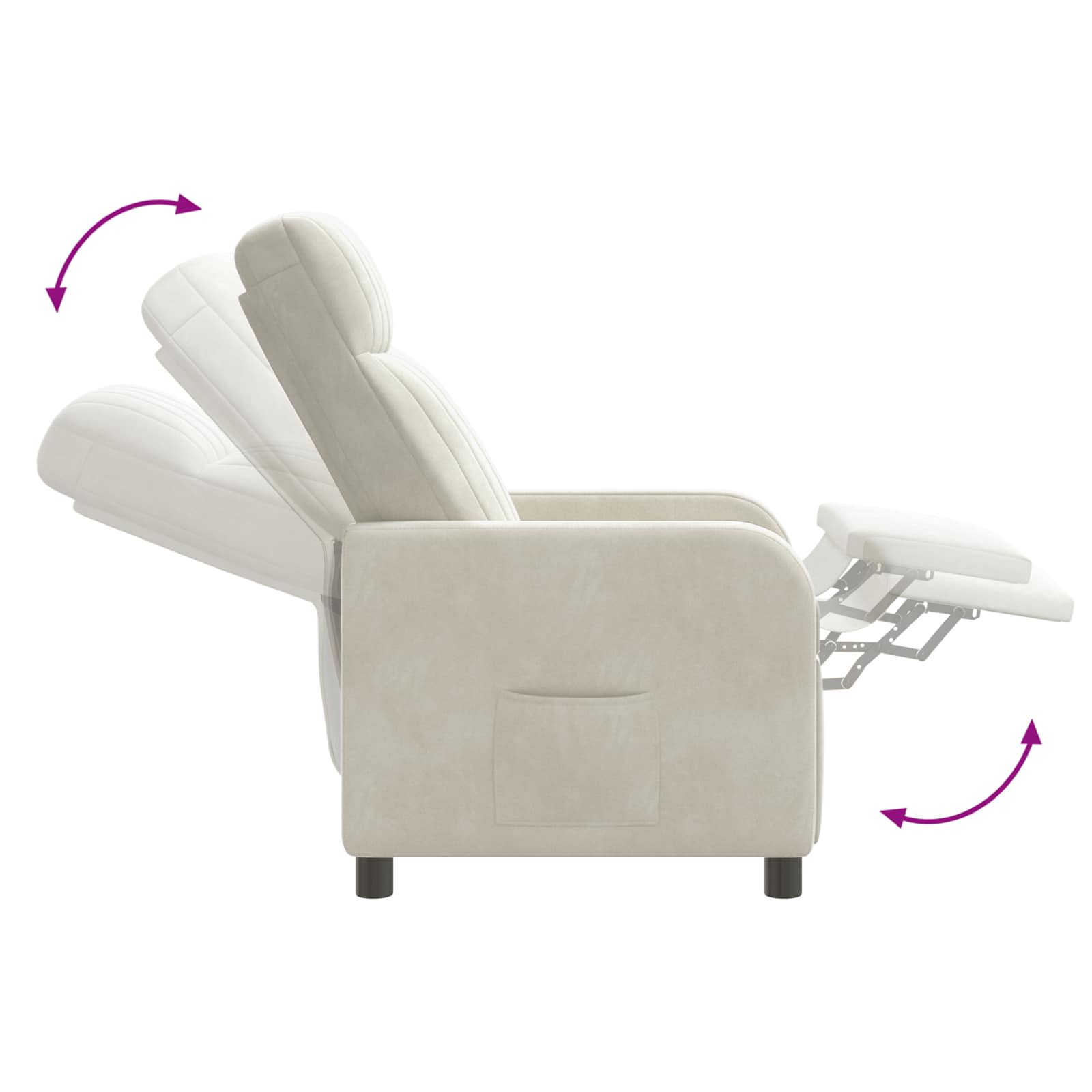 Relaxfauteuil Crèmekleurig fluweel
