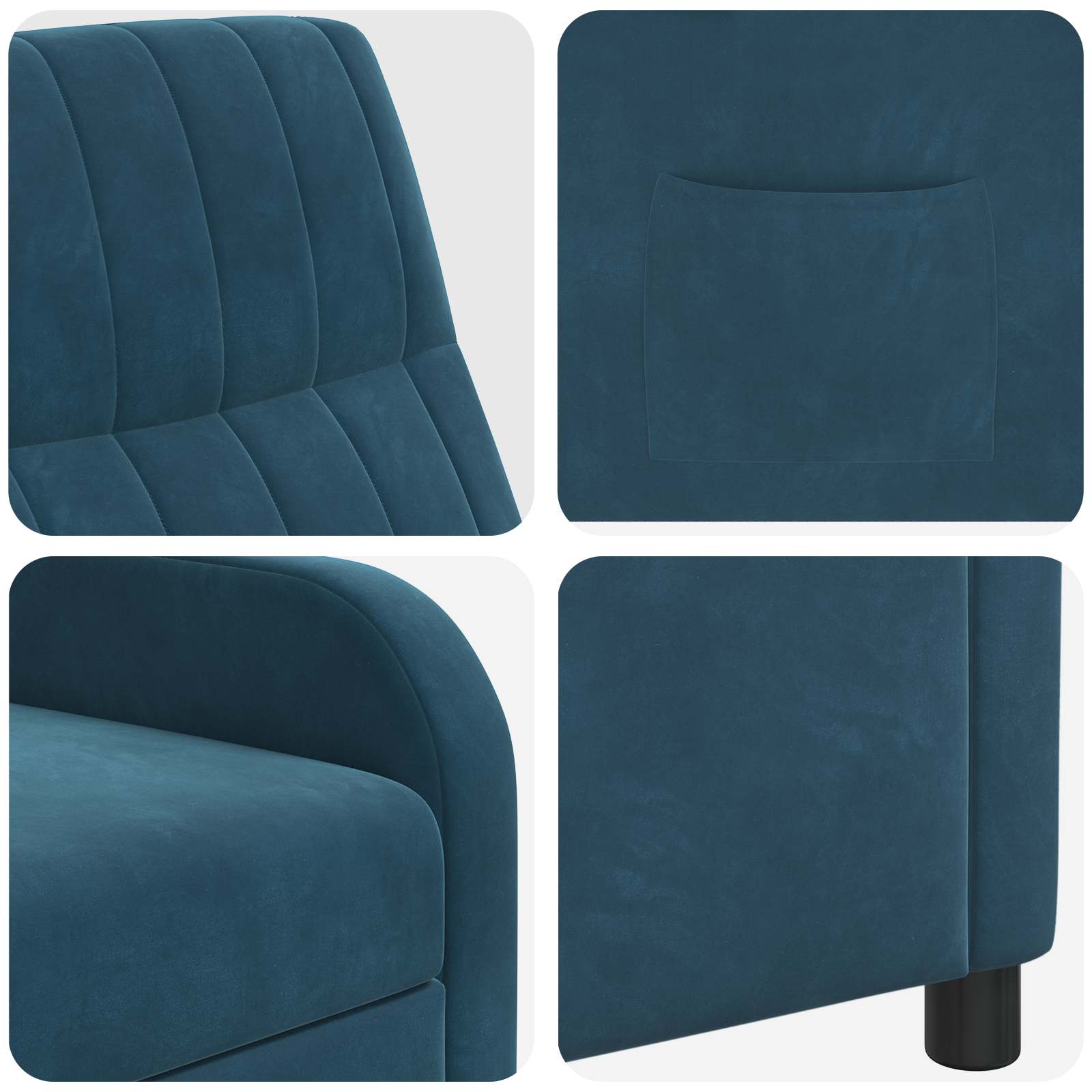 Relaxfauteuil Blauw fluweel
