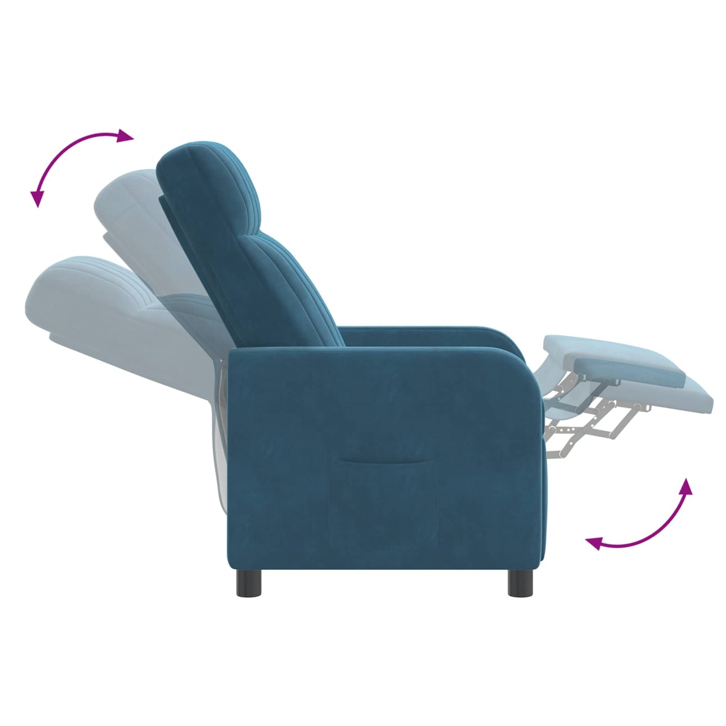 Relaxfauteuil Blauw fluweel