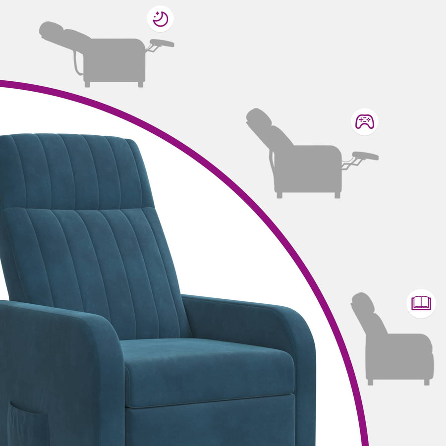 Relaxfauteuil Blauw fluweel