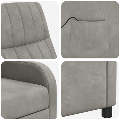 Massage Recliner Lichtgrijs fluweel