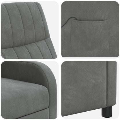 Massage Recliner Donkergrijs fluweel