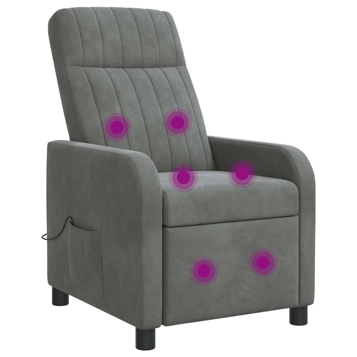 Massage Recliner Donkergrijs fluweel