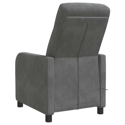 Massage Recliner Donkergrijs fluweel