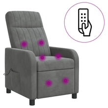 Massage Recliner Donkergrijs fluweel