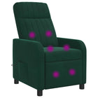 Relaxfauteuil massage donkergroen fluweel