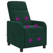 Relaxfauteuil massage donkergroen fluweel