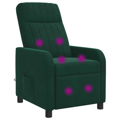 Massage Recliner Donkergroen fluweel