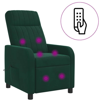 Massage Recliner Donkergroen fluweel