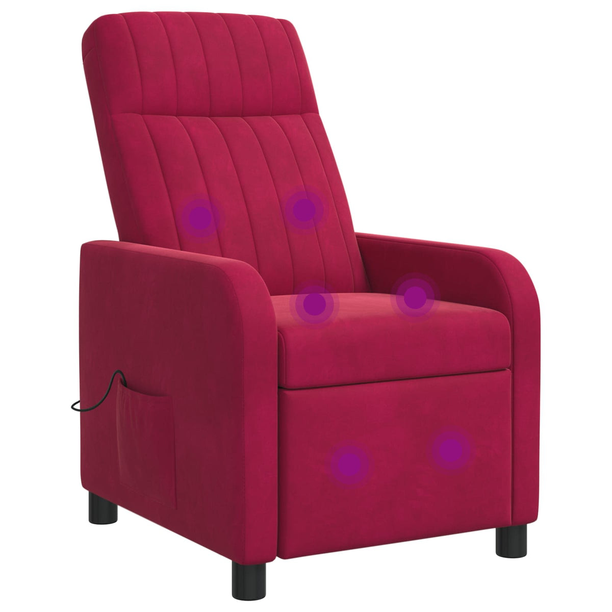Massage Recliner Wijnrood fluweel