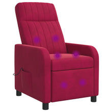 Massage Recliner Wijnrood fluweel