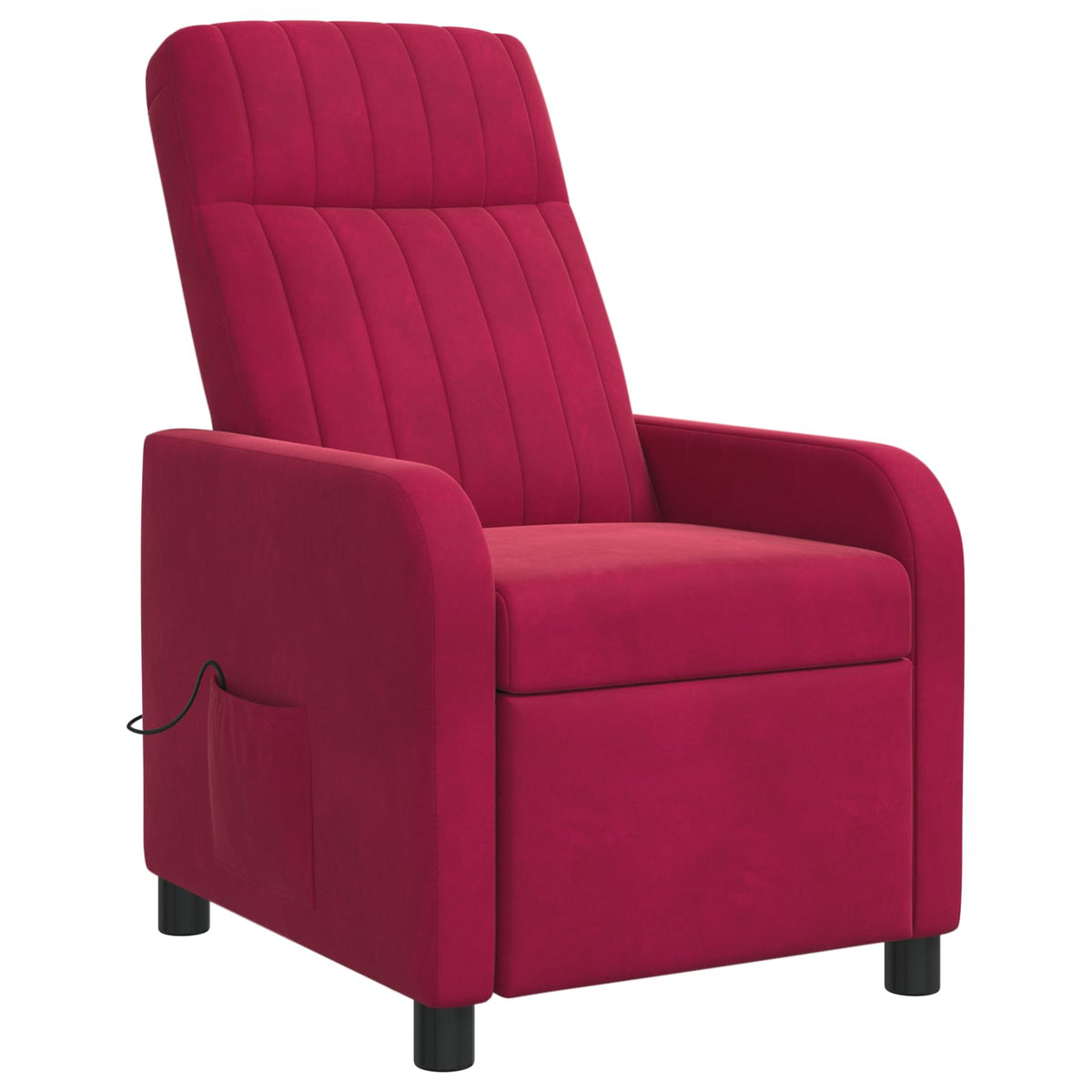 Massage Recliner Wijnrood fluweel