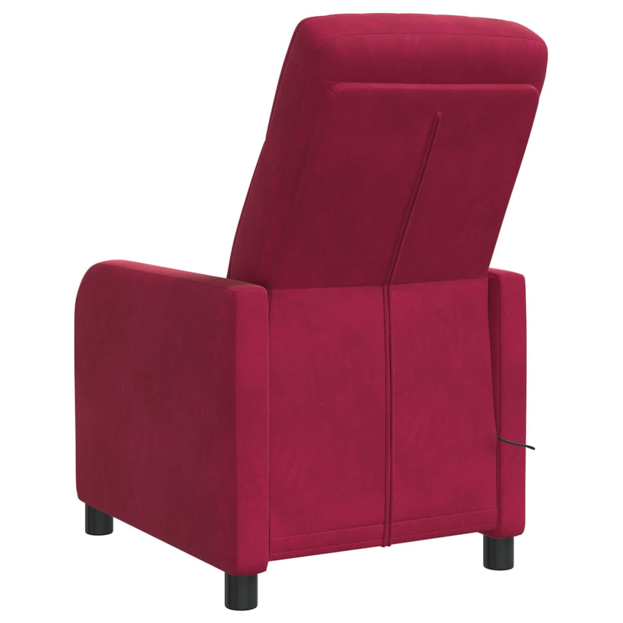 Massage Recliner Wijnrood fluweel
