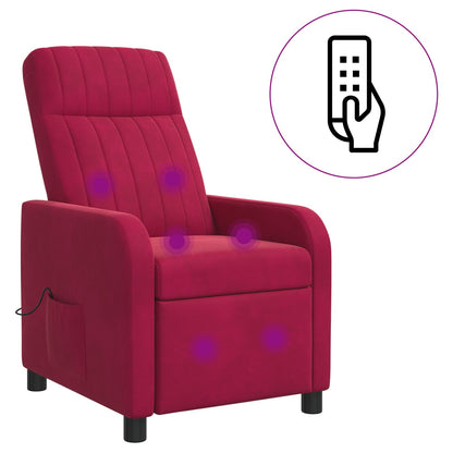 Massage Recliner Wijnrood fluweel