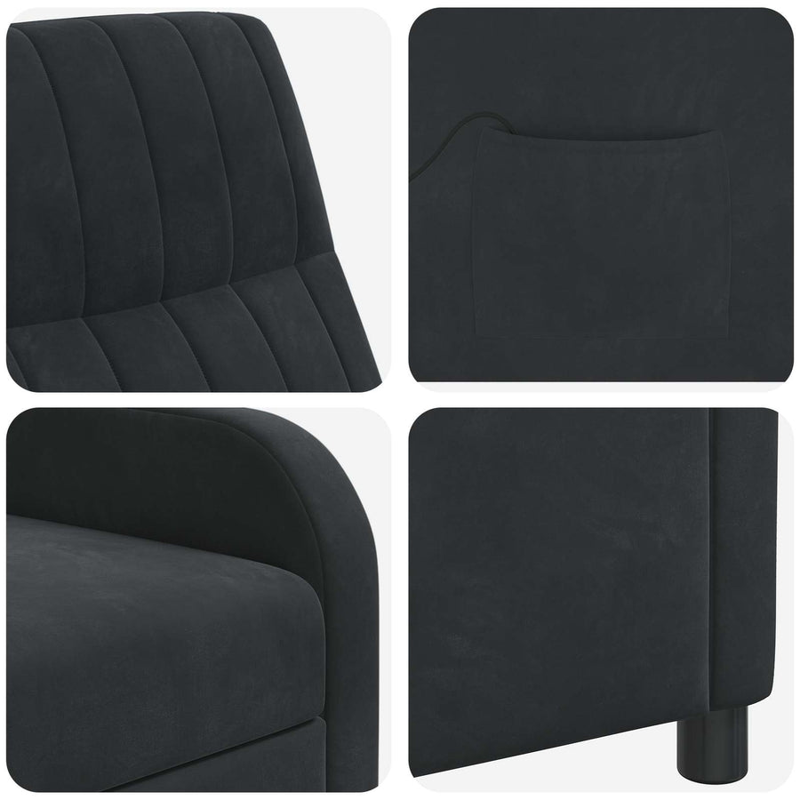 Massage Recliner Zwart fluweel