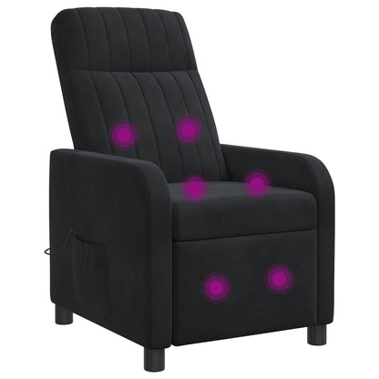 Massage Recliner Zwart fluweel