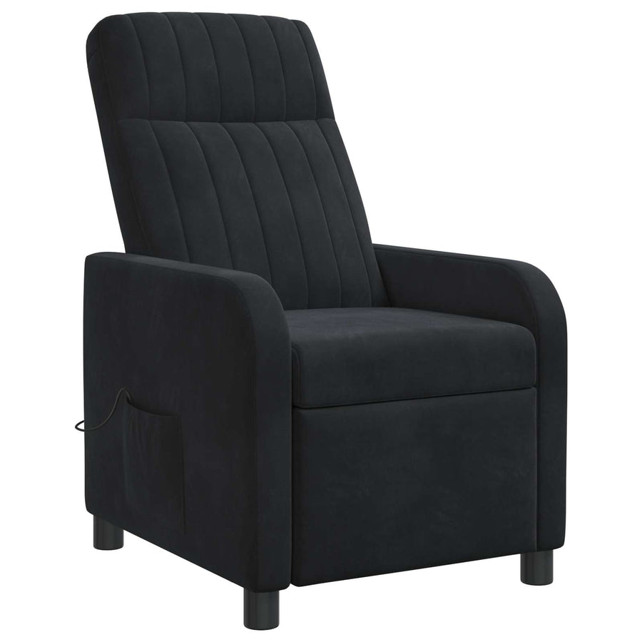Massage Recliner Zwart fluweel