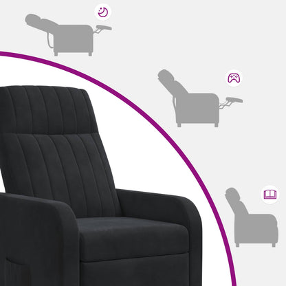 Massage Recliner Zwart fluweel