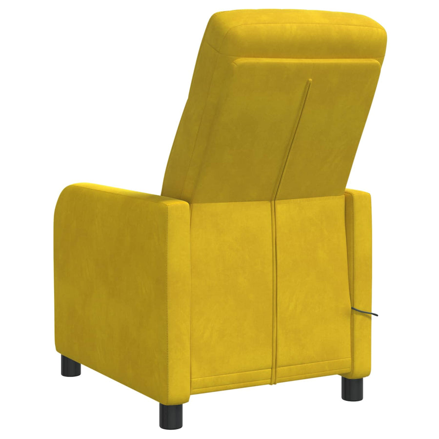 Massage Recliner Geel fluweel