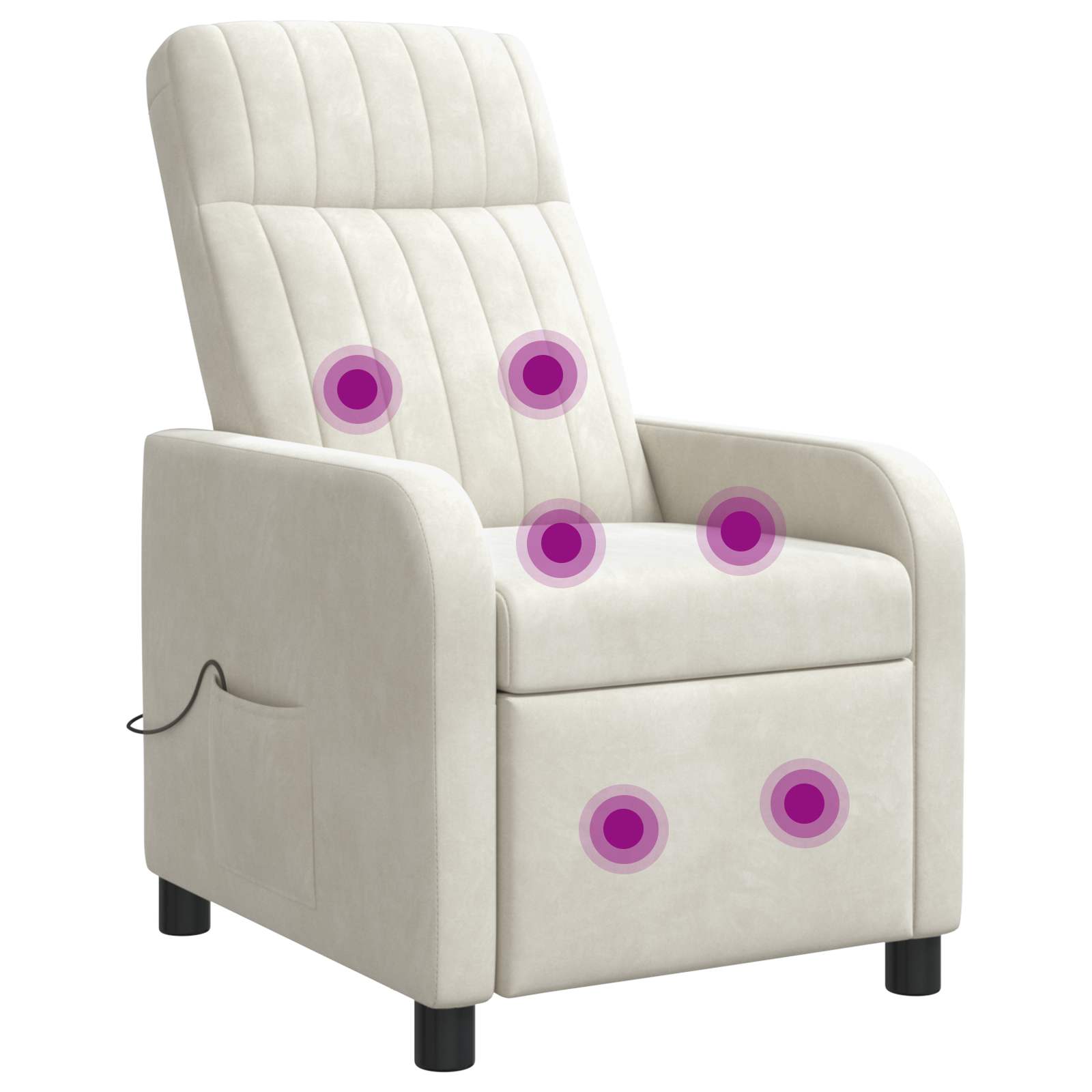 Massage Recliner Crèmekleurig fluweel