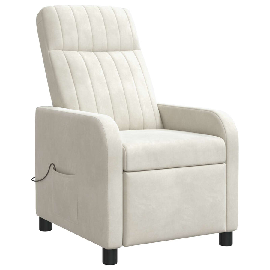 Massage Recliner Crèmekleurig fluweel