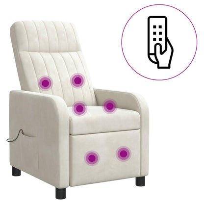 Massage Recliner Crèmekleurig fluweel