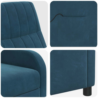 Massage Recliner Blauw fluweel