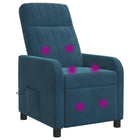 Massage Recliner Blauw fluweel