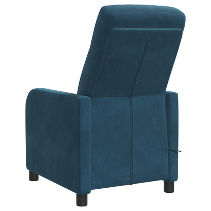 Massage Recliner Blauw fluweel