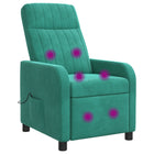 Massage Recliner Turquoise fluweel