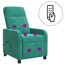 Massage Recliner Turquoise fluweel