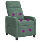 Massagefauteuil zeegroen fluweel 66x95x100 cm