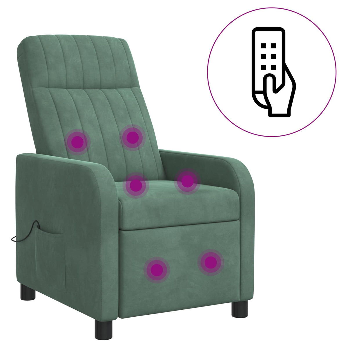 Massage Recliner Zeegroen fluweel