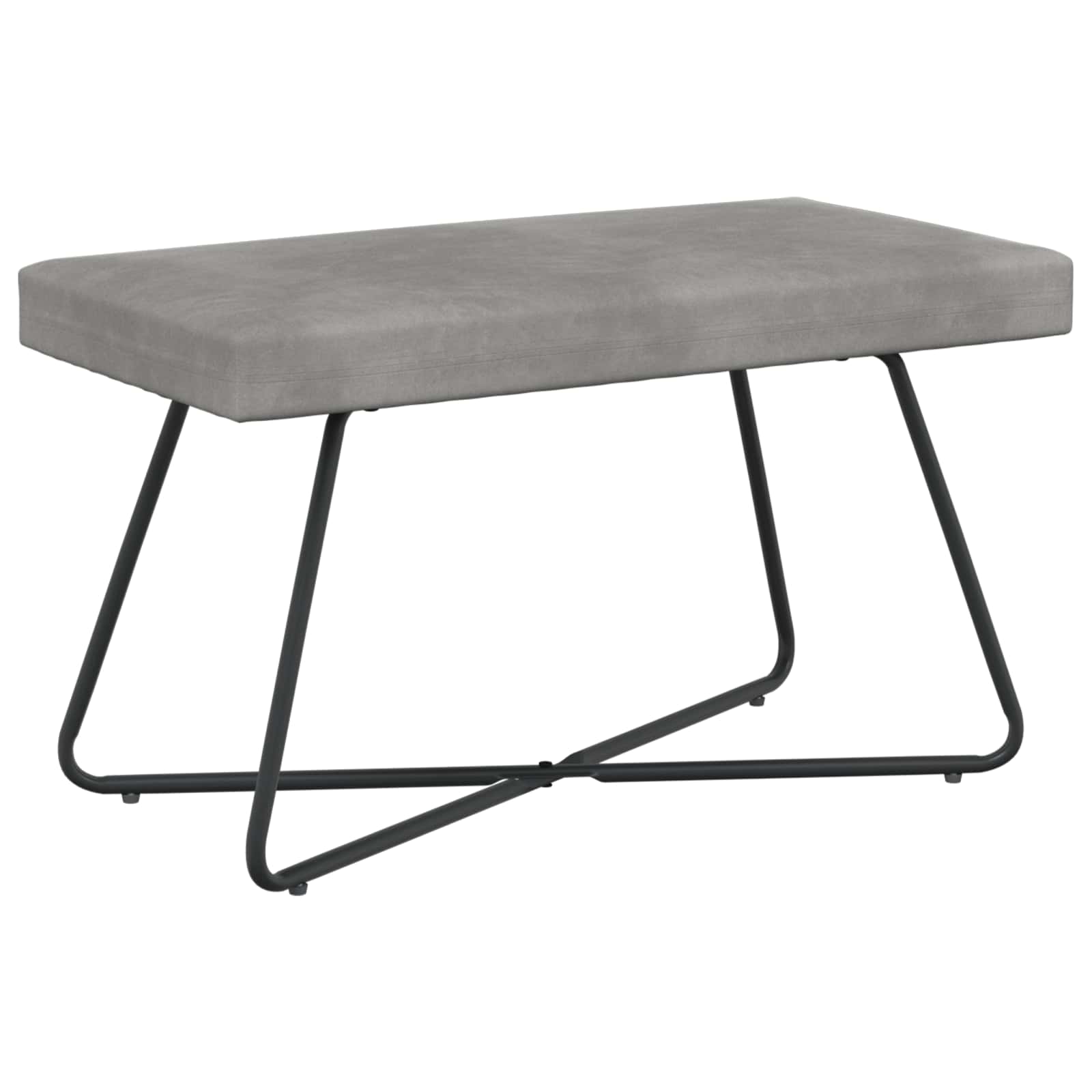 Bank Effen Lichtgrijs 80 x 40 x 45 cm Fluweel