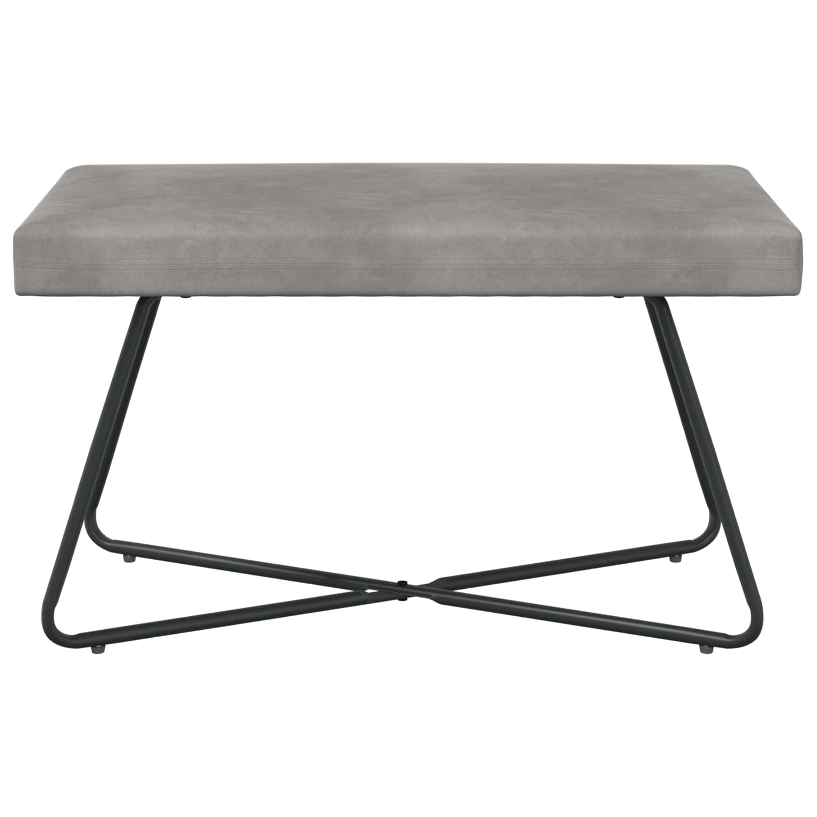 Bank Effen Lichtgrijs 80 x 40 x 45 cm Fluweel