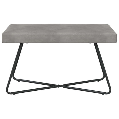 Bank Effen Lichtgrijs 80 x 40 x 45 cm Fluweel