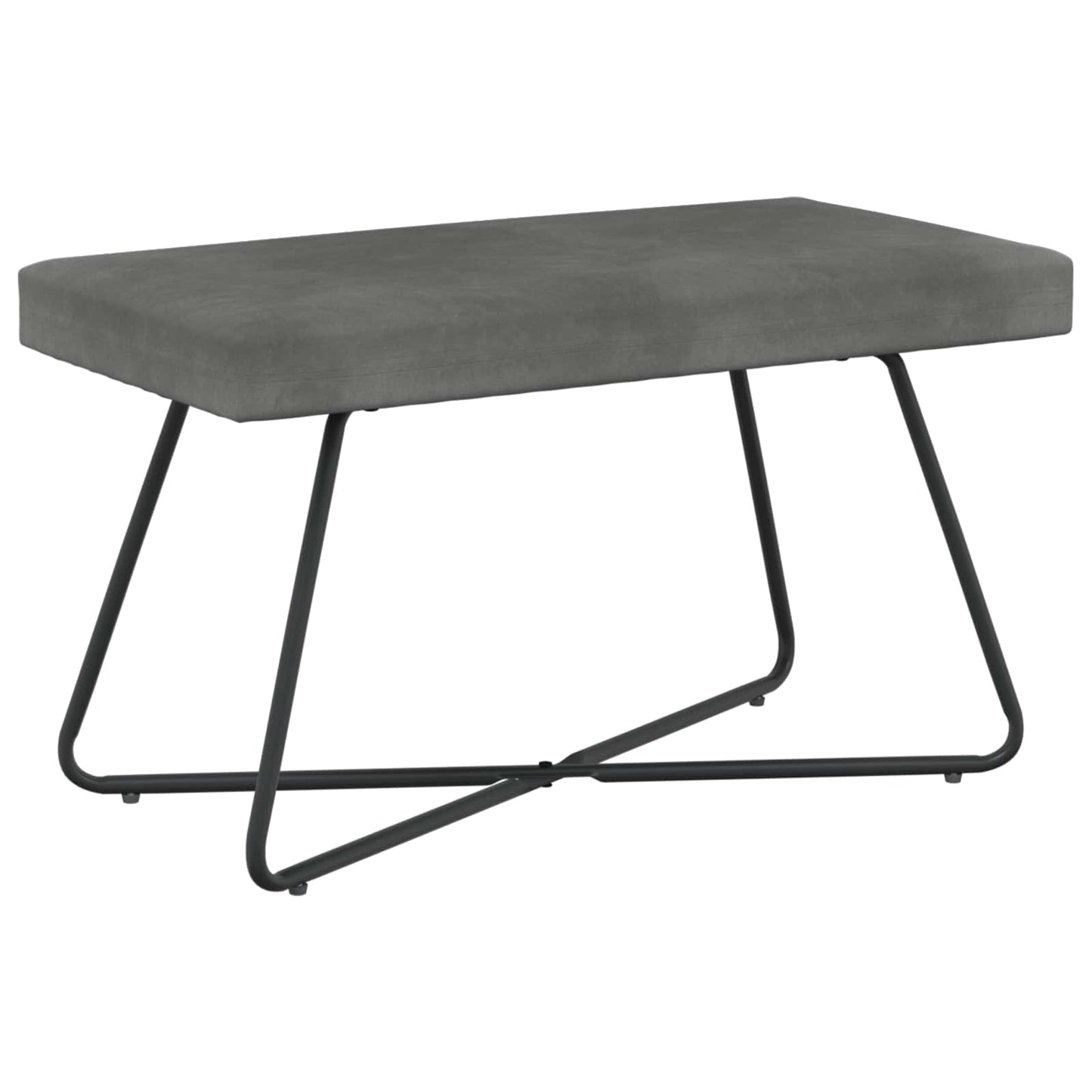 Bank Effen Donkergrijs 80 x 40 x 45 cm Fluweel