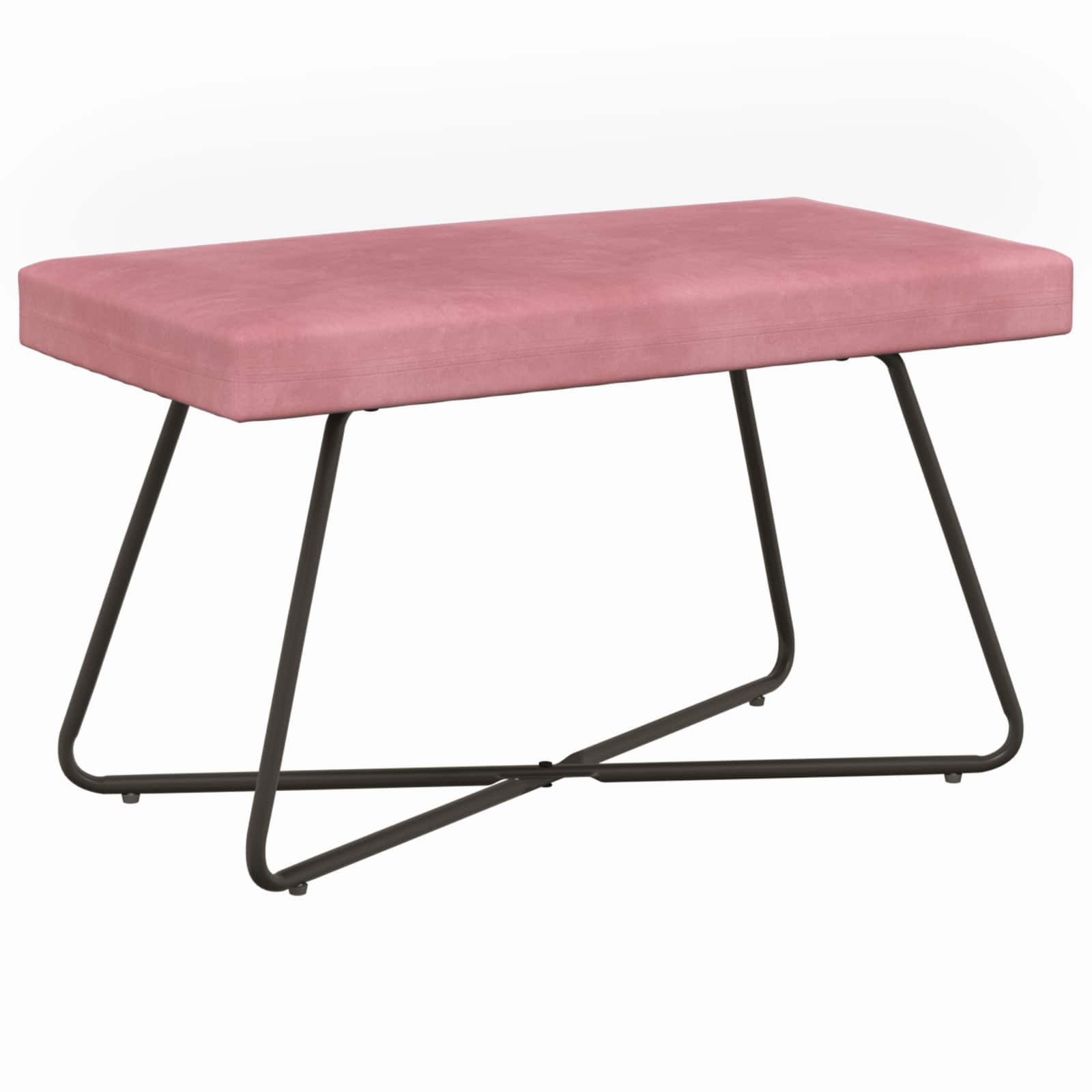 Bank Effen Roze 80 x 40 x 45 cm Fluweel