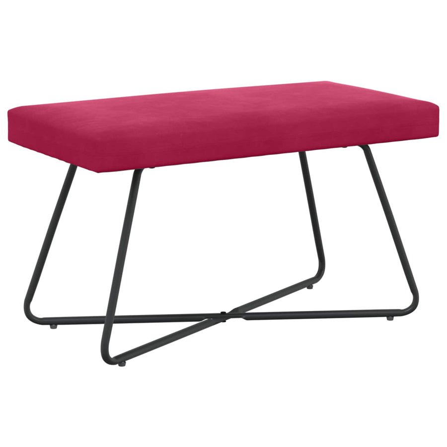 Bank Effen Wijnrood 80 x 40 x 45 cm Fluweel