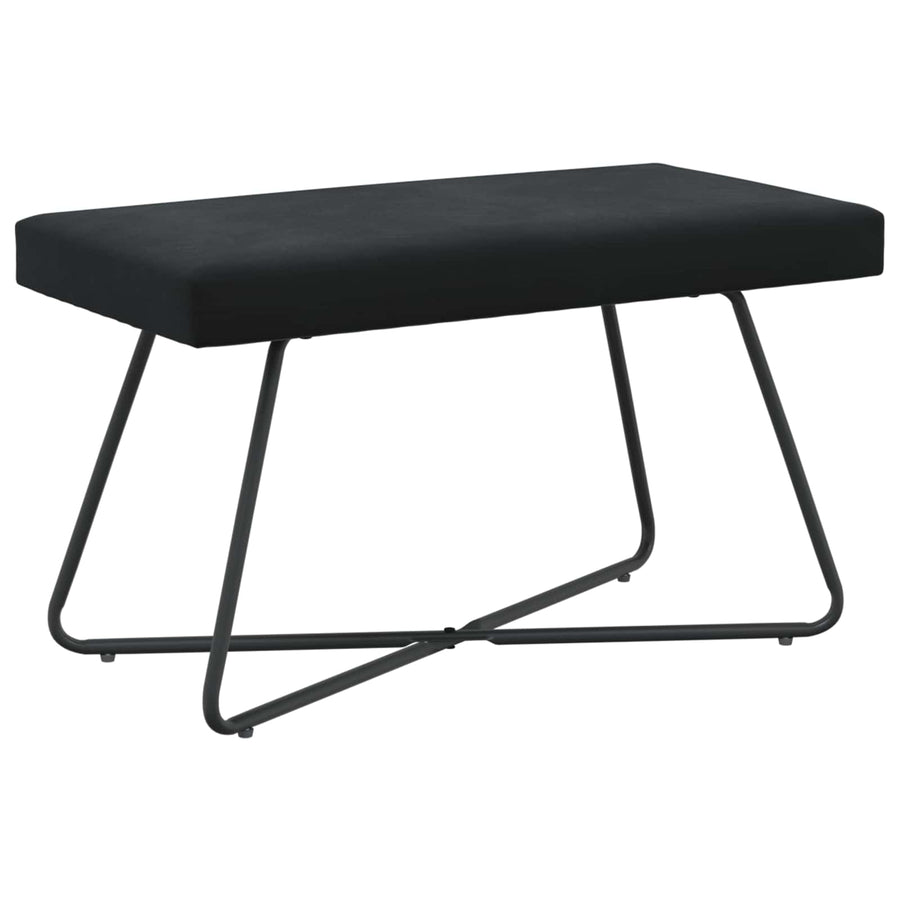 Bank Effen Zwart 80 x 40 x 45 cm Fluweel