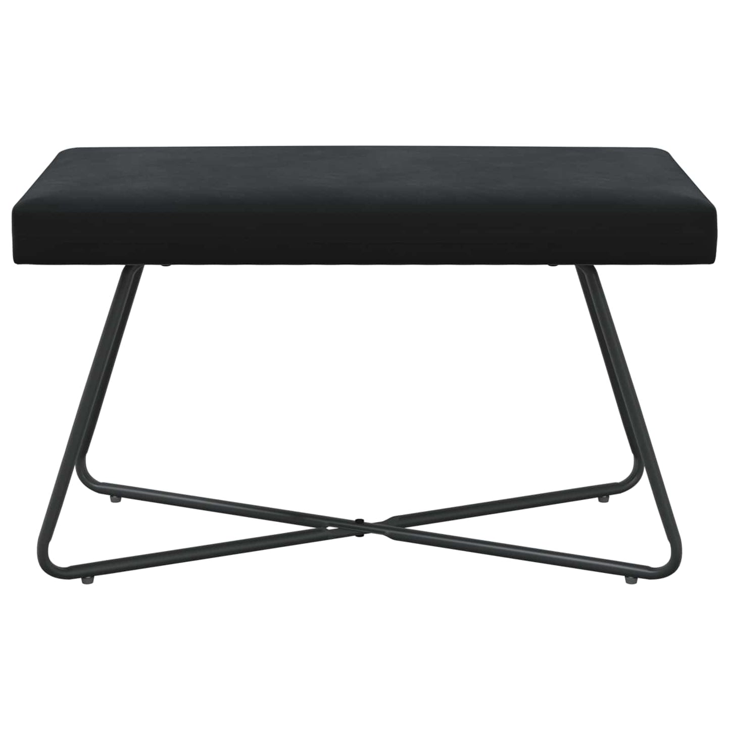 Bank Effen Zwart 80 x 40 x 45 cm Fluweel